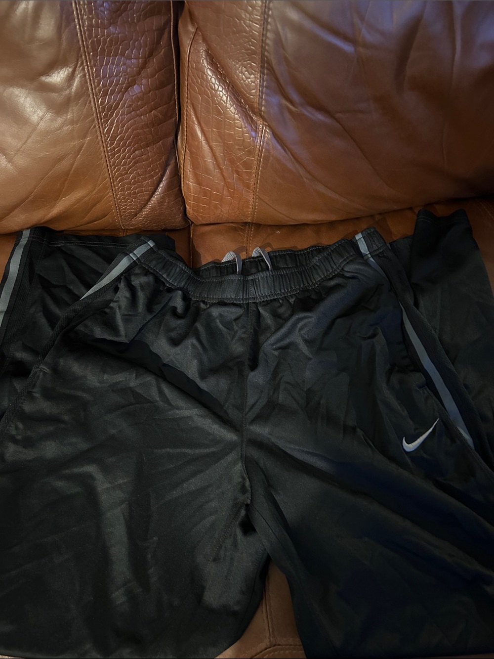 Nike Black Kids Athletic Shorts with Reflective Gray Accents